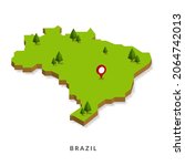 isometric map of brazil. simple ... | Shutterstock .eps vector #2064742013
