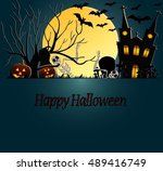vector illustration of a scary... | Shutterstock .eps vector #489416749