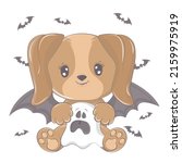 halloween dog with a ghost.... | Shutterstock .eps vector #2159975919
