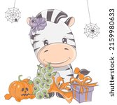 halloween zebra illustration... | Shutterstock .eps vector #2159980633
