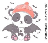 halloween panda with a ghost.... | Shutterstock .eps vector #2159991709