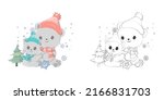 bear clipart for coloring page... | Shutterstock .eps vector #2166831703