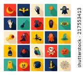halloween symbols collection.... | Shutterstock .eps vector #217553413