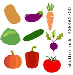 vegetable set without gradients.... | Shutterstock .eps vector #438462700