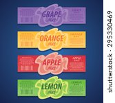 fresh fruits labels set | Shutterstock .eps vector #295330469