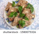 Small photo of Delicious oven baked liver paste in the plate, Delicious oven baked liver paste, Food and Drink, Festival concept, Yummy food.