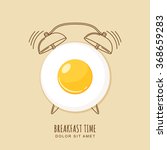 fried egg and outline alarm... | Shutterstock .eps vector #368659283