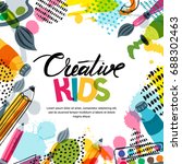 kids art  education  creativity ... | Shutterstock .eps vector #688302463