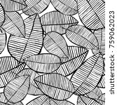 vector seamless leaf pattern.... | Shutterstock .eps vector #759062023