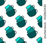 seamless vector cups pattern on ... | Shutterstock .eps vector #442863430