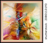 Abstract Colorful Painting Silk ...