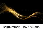 Abstract Shiny Color Gold Wave...