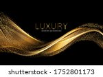 abstract shiny color gold wave... | Shutterstock .eps vector #1752801173