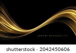 abstract gold waves. shiny... | Shutterstock .eps vector #2042450606