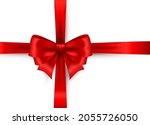 shiny color satin ribbon on... | Shutterstock .eps vector #2055726050