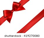 shiny red satin ribbon on white ... | Shutterstock .eps vector #419270080