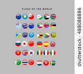 set of world flags on a grey... | Shutterstock .eps vector #488088886
