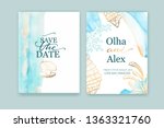 set of wedding cards ... | Shutterstock .eps vector #1363321760