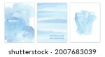 set of blue watercolor abstract ... | Shutterstock .eps vector #2007683039