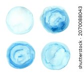 set of blue watercolor circles. ... | Shutterstock .eps vector #2070088043