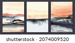 set of posters with abstract... | Shutterstock .eps vector #2074009520