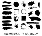 set of hand drawn brushes and... | Shutterstock .eps vector #442818769