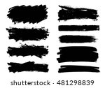 set of black paint  ink brush... | Shutterstock .eps vector #481298839