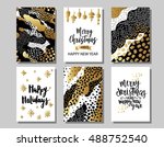 set of merry christmas and... | Shutterstock .eps vector #488752540