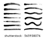 set of black paint  ink brush... | Shutterstock .eps vector #565938076