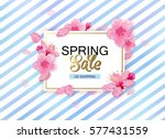 spring sale background with... | Shutterstock .eps vector #577431559