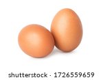 two chicken egg isolate on white background