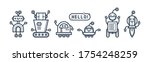 set of cute vector robots with... | Shutterstock .eps vector #1754248259