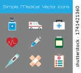 simple medical vector icon set  ... | Shutterstock .eps vector #1741421360