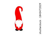 nordic christmas gnome in a hat ... | Shutterstock .eps vector #1843472029