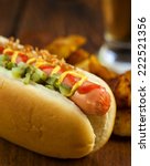 Hot Dog With Potato Wedges
