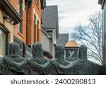 Small photo of Toronto, OntarioCanada-November 30, 2023 - The sculpture 'Chorus' by Sylvia Lefkovitz is outside of the art gallery in Yorkville Village.
