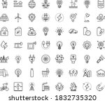 thin outline vector icon set... | Shutterstock .eps vector #1832735320
