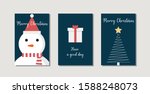 christmas greeting cards set... | Shutterstock .eps vector #1588248073