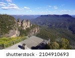Blue Mountains - Echo point lookout (NSW, Australia) during the sunny day