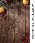 Rustic wooden background with...