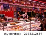 Small photo of Lyon, France - January 30, 2022: Gourmet food sold at Les Halles de Lyon Paul Bocuse, built in 1971 in the 3rd arrondissement of Lyon, Auvergne-Rhone-Alpes, France