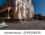 Small photo of Florence, Italy - April 5, 2022: Marble statue of Dante Alighieri at the Santa Croce Square, Florance, Italy