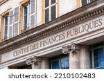 Small photo of Metz, France - January 23, 2022: Branch of the Directorate General of Public Finances of France in Saint Jacques Square, Metz.