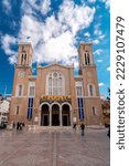 Small photo of Athens, Greece - 25 Nov 2021: The Metropolitan Cathedral of the Annunciation, popularly known as the Metropolis, is the cathedral church of the Archbishopric of Athens and all Greece.