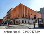 Small photo of Turin, Italy - March 27, 2022: Exterior view of Cinema Massimo, a classic cinema featuring mainstream and art-house movies, plus multi-film events with diverse themes.