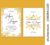 floral wedding invitation gold... | Shutterstock .eps vector #1580841100