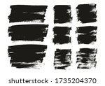 flat paint brush thin long  ... | Shutterstock .eps vector #1735204370