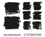 flat paint brush thin long  ... | Shutterstock .eps vector #1737002540