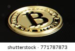 golden bitcoin. lens distortion ... | Shutterstock . vector #771787873