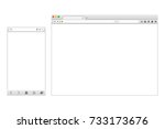 set of flat blank browser... | Shutterstock .eps vector #733173676